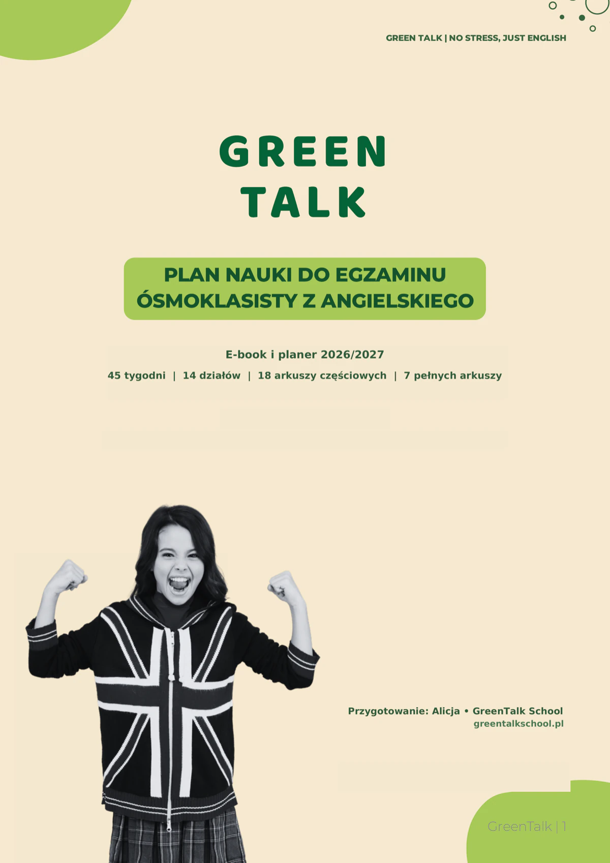 Okładka e-booka Green Talk: Plan nauki do egzaminu ósmoklasisty z angielskiego